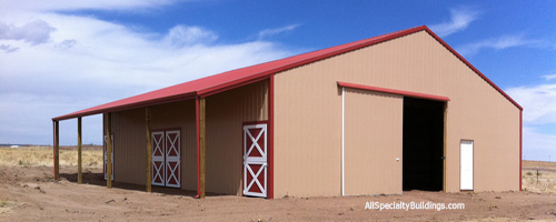 Metal Horse Barn Construction- Falcon, CO - All Specialty Buildings Inc.